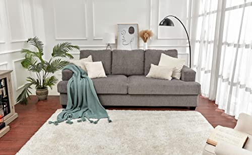 Papajet Sofa, Deep Seat Sofa-Contemporary Chenille Sofa Couch, 3 Seater Sofa For Living Room-Oversized Sofa, Grey Comfy Sofa #TOP7