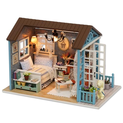 Vlfn 智趣屋diy小屋手作りパッチワーク模型家休日の時間森の青の時間美しい歳月 (森の時間)