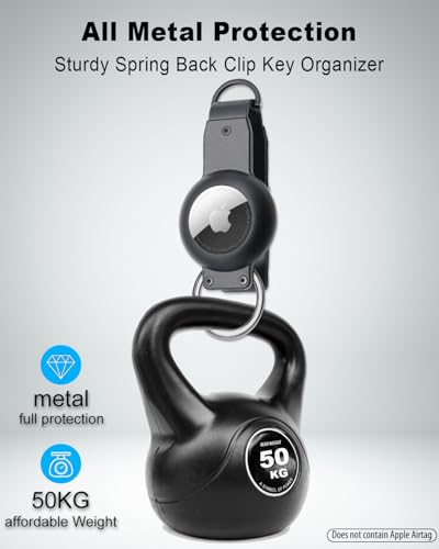 Metal Airtag Holder - Airtag Keychain Organizer - Air Tag Keychain with Belt Clip for Apple Airtag,Smart Airtag Key Organizer Secures 1-6 Keys