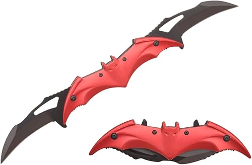 ARLEZA STORM Dark Knight - Cuchillo de murciélago de doble hoja plegable de bolsillo de 11 pulgadas, cuchillo táctico de doble hoja asistido para