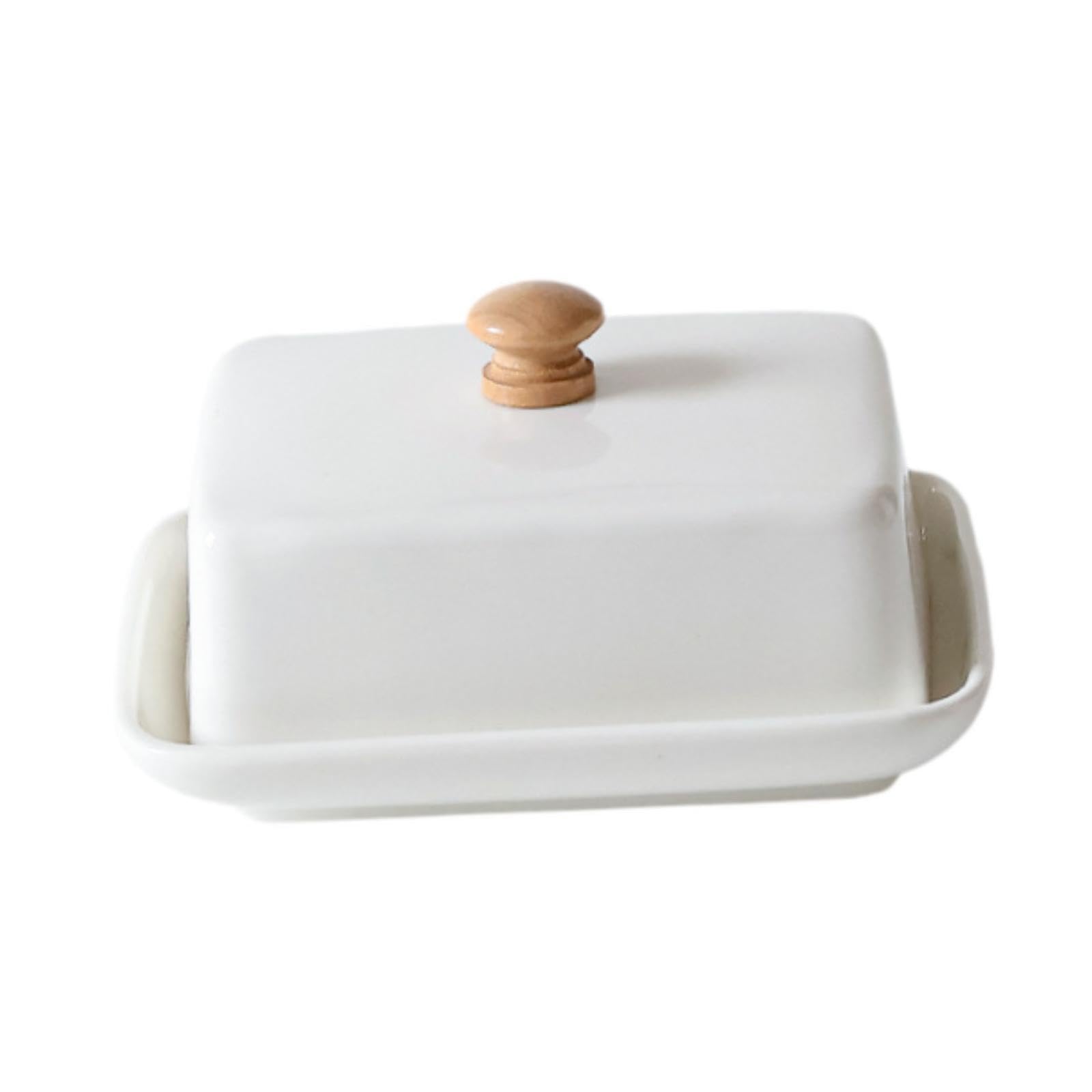 en Céramique avec Couvercle, Style et Pratique, Idéal pour La Cuisine, La Maison et Les Pâtisseries, Blanc