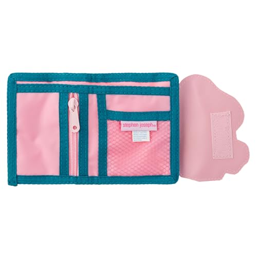 Image of Stephen Joseph, Kids Wallet, Tri-Fold Bi-Fold Wallet for Boys & Girls with Zipper Coin Pocket, Durable Polyester Small Wallet for Kids, Cute Designs for School & Travel, Mushroom