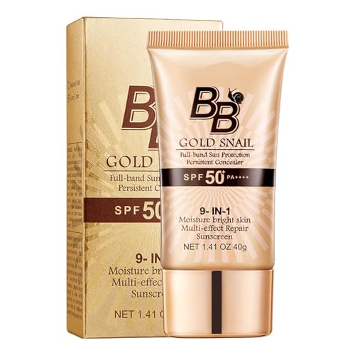 BB Cream con Color y Base de Maquillaje para Mujer, Protector Solar SPF 50+, Tonos Claros a Medios, Crema Hidratante Facial Antiedad con Cobertura (#1, 40g)