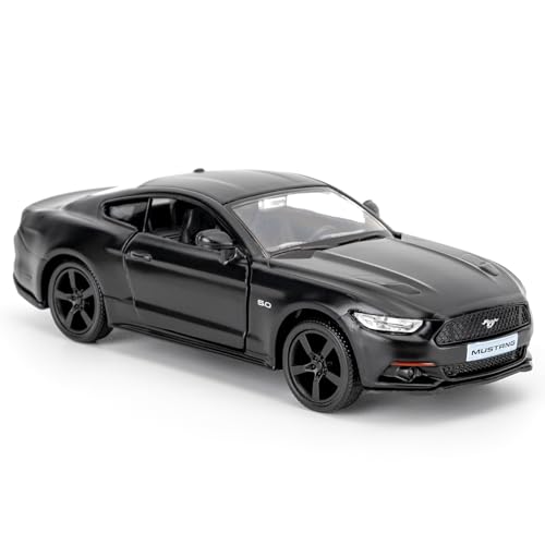 RMZ City Ford Mustang Car Model, 1/36 Scale Casting Zinc Alloy Toy Car for Kids, Pull Back Vehicles for Toddlers Kids Boys Girls Gift (Black)