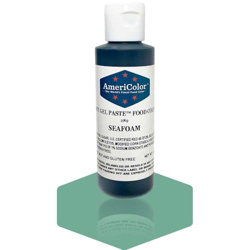 AmeriColor, Seafoam, 4.5 Ounce Bottle, Soft Gel Paste Food Color