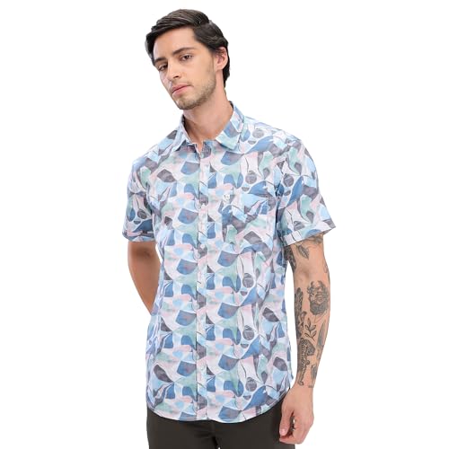 Image of Spykar Men's Slim Fit N /A Half Sleeve Printed Casual Shirts