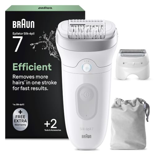 Braun Silk-Épil 7 Epilatore Elettrico Donna, Accessori, 7-030, Argento