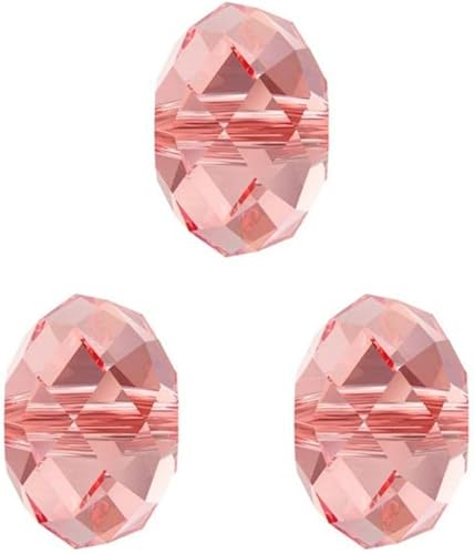 Adabele - 100 cuentas de cristal facetadas austriacas de 0.39 pulgadas (0.394in), espaciador rosa compatible con cristales de Swarovski 5040