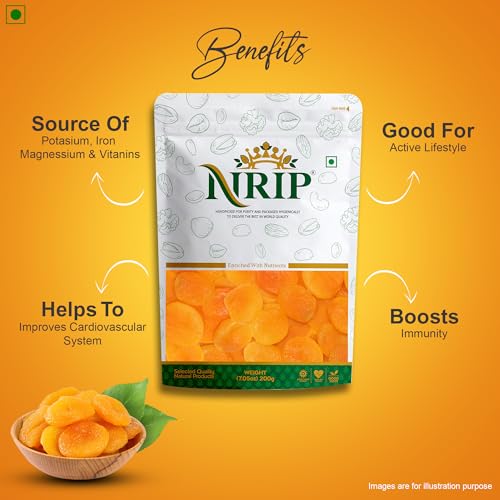 Image of NRIP Dried Premium Turkish Apricot 200g|Healthy Snacks, Dry Fruits|Exotics Apricots Dry Fruits, Seedless Apricots, Jardalu | Naturally Source