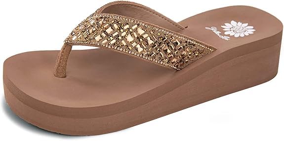 Yellow Box Women's Riddle Flatform Sandal, Round Toe, 1.75 Inch Heel, 1 Inch Platform, Comfortable Flip-Flop2