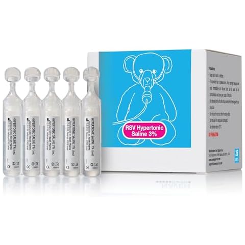 NAVEH PHARMA 3% Hypertonic Saline Solution for Nebulizer Machine | Saline Solution for Inhalation & Nasal Irrigation | Nebulizer Diluent 3% Concentration (25 Vials of 0.17 FL OZ) Cover