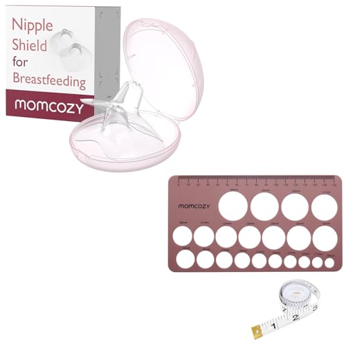 Image of Momcozy Contact Nipple Shields,100% Food-Grade & Nipple Ruler for Fange Sizing, Silicone and Soft, Flange Sizing Measurement Tool