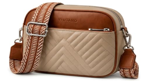 Image of Vantamo Premium Quilted Crossbody Bags for Women with Anti-Pickpocket Clip, Vegan Leather Handbags, Travel Purses for Women