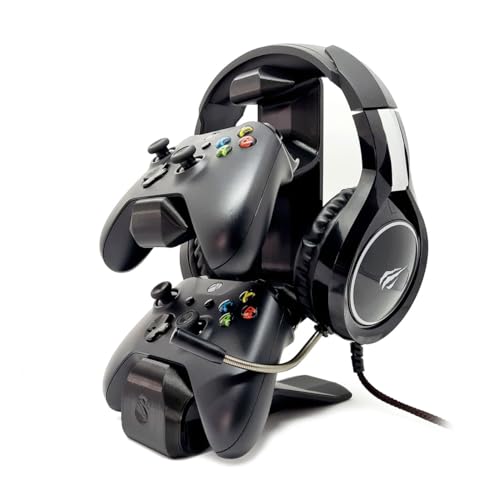 Suporte para 2 Controles e Headset Headphone Mesa Game Xbox (Modelos One, S e X)