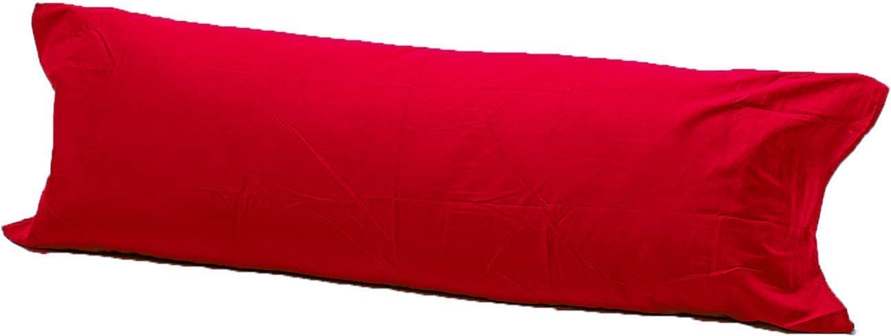 Bolster Pillowcases 100% Polycotton Blend product 4.6 Feet (54"), Red