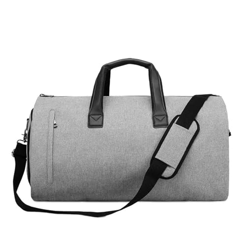 Convertible Garment Bags For Travel Large Capacity Duffel Bag With Shoe Pouch Weekend Business Trip Luggage Carry On Tote(Light Gray)