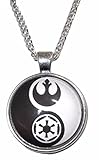 New Horizons Production Star Wars Yin Yang Rebel and Imperial Forces Glass Domed Pendant Necklace