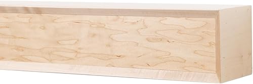 Miniatura 3 de Modern Ember Otoño - Estante flotante de madera de arce de 60 pulgadas para chimenea  Color poliuretano transparente  Estante de madera con detalles