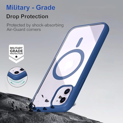 Image of amazon basics Mag-Safe Case Compatible for iPhone 14 Pro Cover | Transparent Ultra Hybrid Drop and Camera Protection Back Cover Case Compatible for iPhone 14 Pro (Blue)