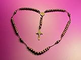 St. Benedict Round Wood Beads & Brown Cord Rosary Blessed By Pope Francis and Handmade By Nuns