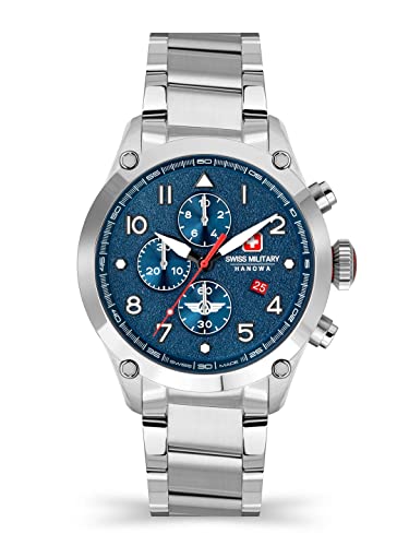 Swiss Military by Chrono Reloj Analógico para Hombres de Cuarzo con Correa en Acero Inoxidable SMWGI2101502