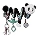 LES DÉGLINGOS Spirale d'Activités Bébé (Rototos le Panda) - Jouet Enfant - Tissu Ultra Doux - Peluche - Ludique - Jouets d'Éveil Puériculture - Garçon et Fille - Convient Dès la Naissance - 15cm