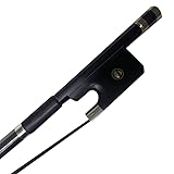 yinfeel 3/4 double Bass Bow Upright Bass balck Carbon Fiber Bow Ebony Frog Natural Horsehair Black or white for adult (black)