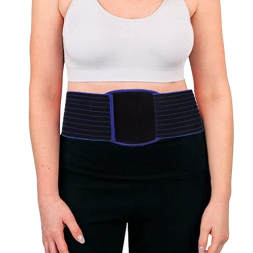 Umbilical Hernia Belt for Men and Women, Abdominal Support Binder with Compression Pad for Belly Button Hernia, Incisional Hernias(Black,M)