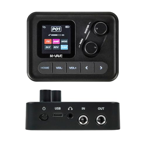 M-VAVE �f�W�^���M�^�[�G�t�F�N�g�v���Z�b�T�A�A�v���R���g���[���t���}���`�G�t�F�N�g�y�_���ALCD�f�B�X�v���C�AFX AMP MOD CAB DLY REV�R���g���[���B