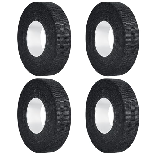 AiQInu Ruban Adhésif Isolant Électrique Noir, 4 Rouleaux (19mm x 15m), Résistant et Déchirable, Électricien Ruban pour Réparations Électroniques, pour Faisceaux de Câbles, Ménage Voiture Moto