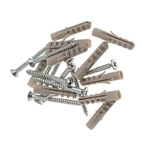 BemFixa Fenda Phillips Bucha de Nylon com Parafuso Cabeça Chata 6 mm, 10 Peças, Prata