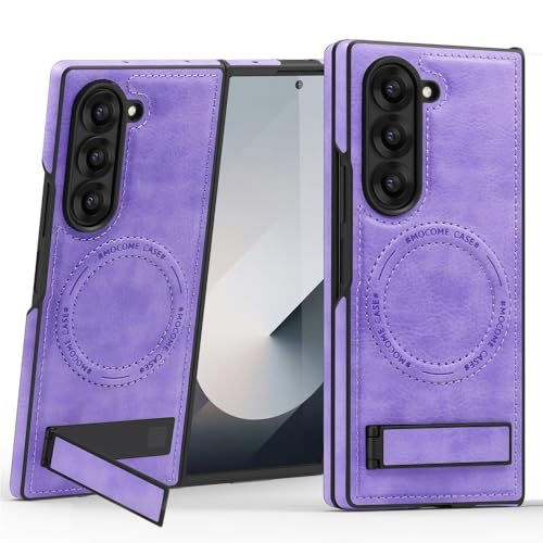 Étui Galaxy Z Fold 5 violet pour protéger l'écran pliable des chutes avec rabat aimanté