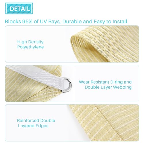 Coarbor-8-x-12-Sun-Shade-Sail-Rectangle-Canopy-Sunshine-Block-Heavy-Duty-Shade-Sails-for-Outdoor-Patio-Carport-Backyard-Garden-Deck-Beige Coarbor 8 x 12 Sun Shade Sail Rectangle Canopy Sunshine Block Heavy Duty Shade Sails for Outdoor Patio Carport Backyard Garden Deck Beige