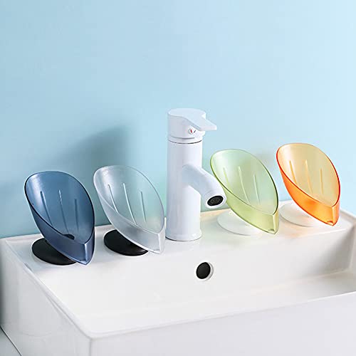 JAYLINNA Upgraded 4pcs Self-Drying Soap Holder for Shower Detachable Soap Dishes for Bathroom with Draining Tray for Kitchen Bathroom
