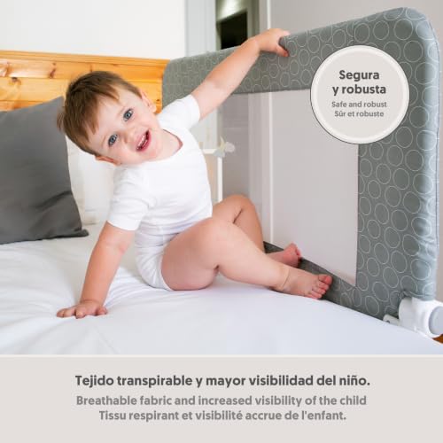Miniatura 7 de Interbaby Barrera Seguridad Niños Cama Abatible 150 Cm Niños Entre 18 Meses Y 5 Años Barandilla Cama Niño De Fácil Instalación, Seguridad, Compatible Con Camas Nido Jirafa