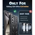 FNTCASE for Samsung Galaxy S24-Ultra Case: Military Grade Drop Proof Protection Cases with Kickstand | Shockproof Rugged Hard Phonecase Heavy Duty Matte Textured Protective Cover - 6.8 Inch Black - Image 2