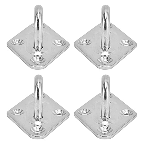 QANYEGN Set of 4 304 Stainless Steel Eye Plate, Heavy Duty Hammock Kits, Ceiling Wall Mount Hook for Swings Hammocks Decorations