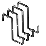 NBPUJ Adjustable Planter Box Brackets,Enhanced Bottom Support,Universal Outdoor Hanging Brackets,Flower Box Brackets for Fence Railings, Windowsill, Patio, Garden,Balcony. (Black)