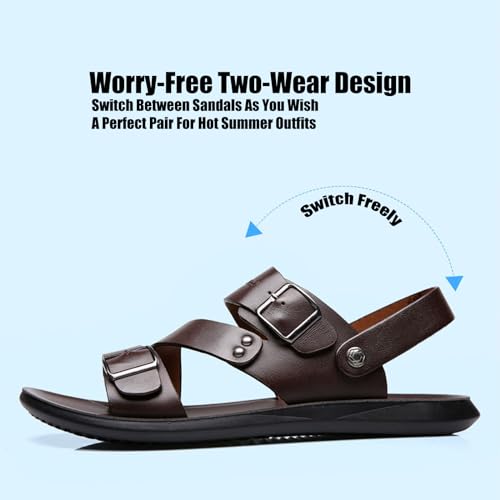 Men's Open Toe Hollow Beach Sandals Slip On Breathable Lightweight Comfortable Non-Slip Flat Sandals Fashion Simple Summer Casual Beach Shoes2