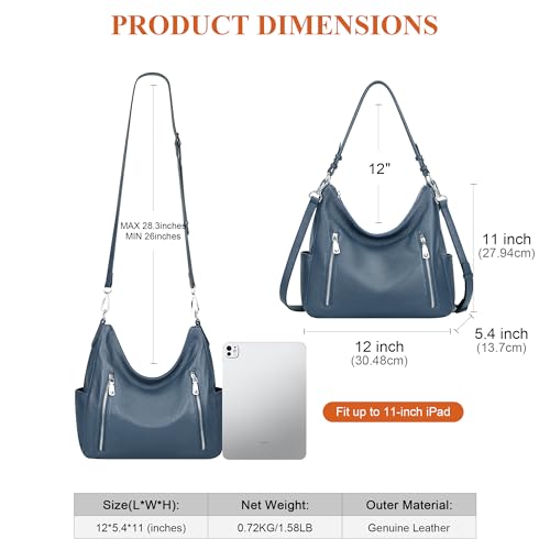 Image of Over Earth Genuine Leather Purses and Handbags for Women Hobo Shoulder Bag Ladies Crossbody Bags Medium