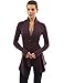 PattyBoutik Women's Buckle Braid Front Cardigan (Dark Purple S)