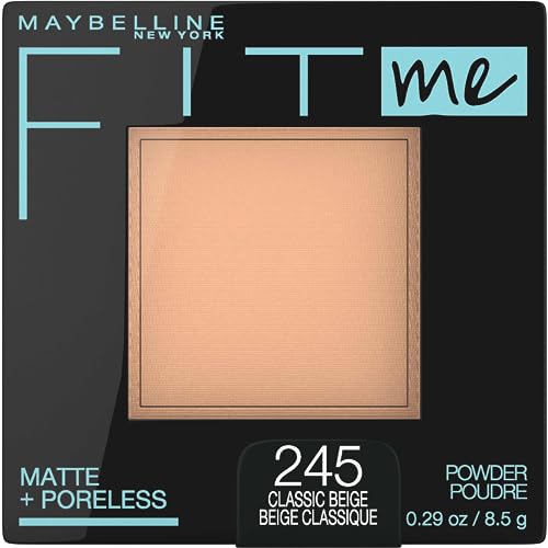 Maybelline Fit Me Matte + Poreless Pressed Face Powder Makeup & Setting Powder, Classic Beige, 1 Count