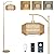 LAMSU Arc Gold Floor Lamp with Remote and LED Bulb, Dimmable Floor Lamps for Living Room with Rattan and Fabric Shades, Boho Tall Lamp with 3 Color Temperatures, Corner Standing Lamps for Bedroom