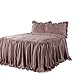 Lush Decor Ravello Pintuck Ruffle Skirt Bedspread Set - Luxe 3 Piece Ruffled Bedding Set - Traditional Glam & Farmhouse Inspired Bedroom Decor - King, Woodrose
