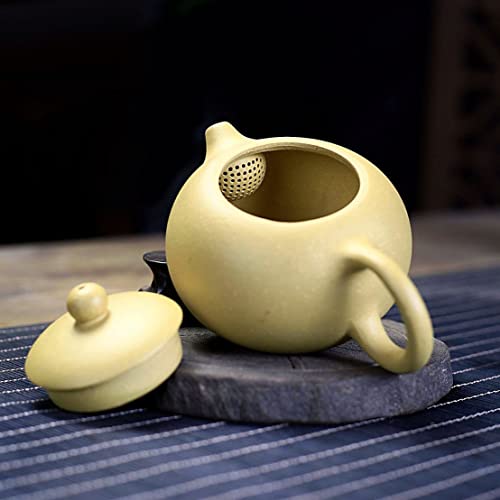 Teapot 220ml Chinese Zisha Clay Yellow Xishi Pots Huangduan Ball Filter Infuser for Loose Tea (Middle Capacity) - Image 4