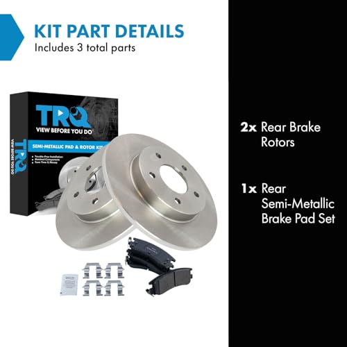 Image of TRQ Rear Brake Pad & Rotor Kit Semi-Metallic