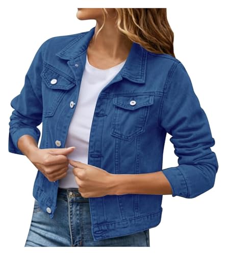 Veste en cuir femme et blouson court en denim décontracté pour la mi-saison