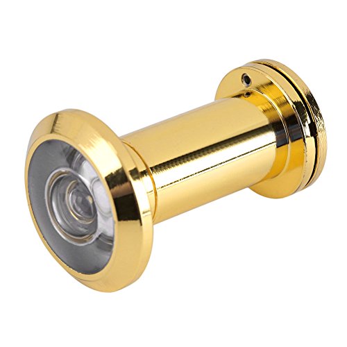 BORDSTRACT Spioncino Porta Blindata con Copertura, Ampio Angolo Visione Sicurezza di 200 Gradi, per Porte 35 mm-60 mm(d'oro)