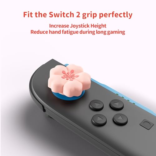 Image of GeekShare Sakura Thumb Grips Compatible with Nintendo Switch 2, Anti-Slip Silicone Switch 2 Joystick Caps with Original Design and Comfortable Grip(4PCS)
