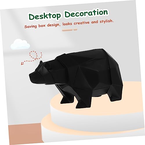 Alasum WLTN3456O15UO0X Desktop Decoration Bank Miniatures Figurines Toys Miniture Decoration Beardisplay Model Bear Collectables Desk Decorations House Ornaments Coin Saver Polar Bear Figure Money Black thumb #1